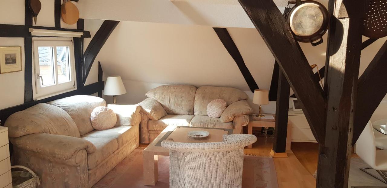Penthouse Im Historischen Fachwerkhaus Mit Grosser Dachterrasse An Zentralster Lage 博帕德 外观 照片