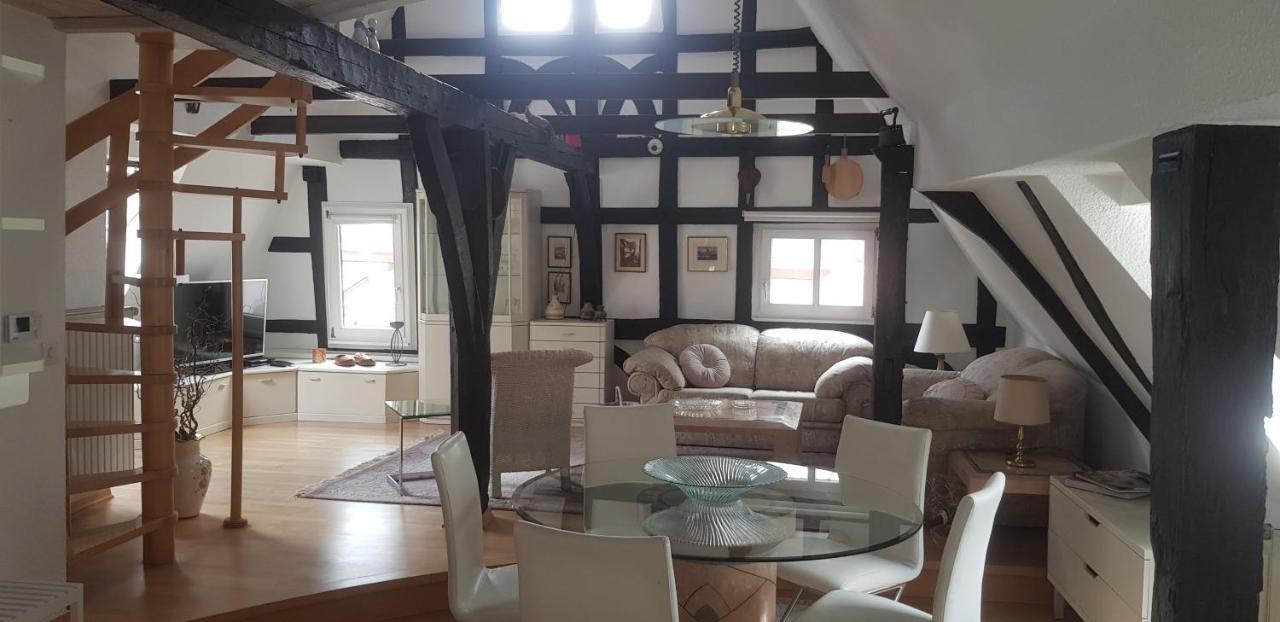 Penthouse Im Historischen Fachwerkhaus Mit Grosser Dachterrasse An Zentralster Lage 博帕德 外观 照片