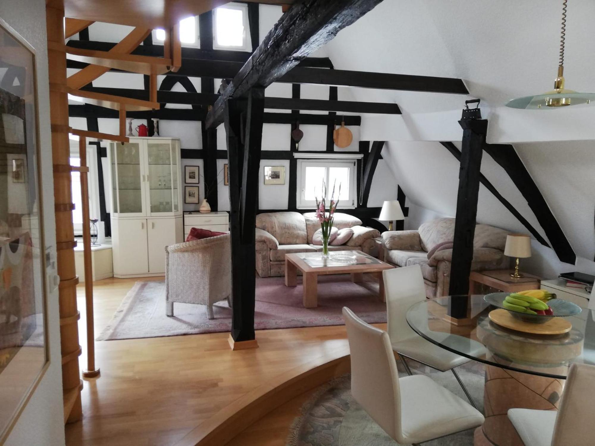 Penthouse Im Historischen Fachwerkhaus Mit Grosser Dachterrasse An Zentralster Lage 博帕德 外观 照片